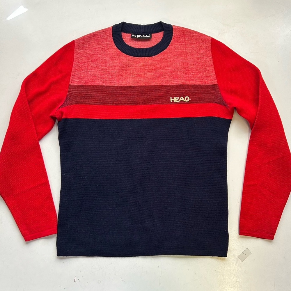 Vintage 70s Head ski sweater, medium weight wool/ acrylic blend, made in Germany